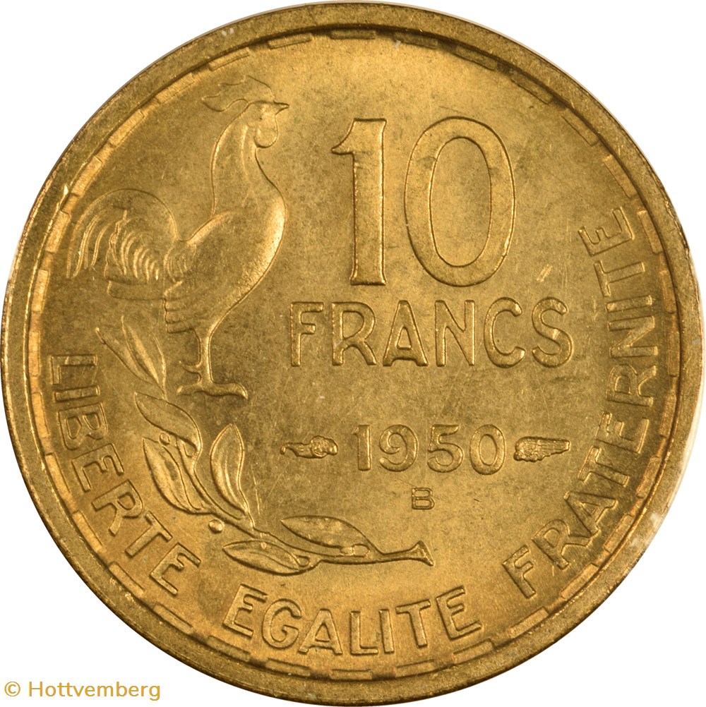 monnaies monde france 10 francs guiraud 1950 b