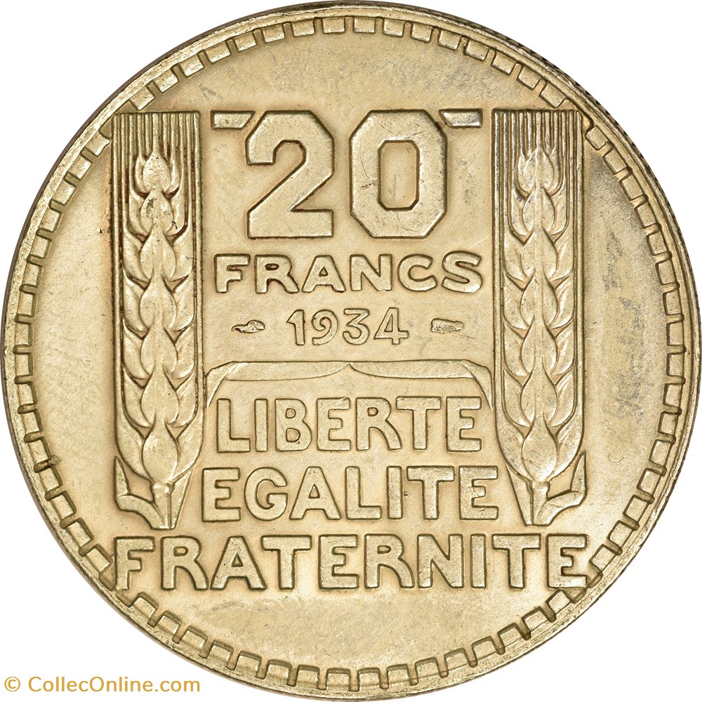 20 francs Turin 1934 monnaies monde france 20 francs turin 1934