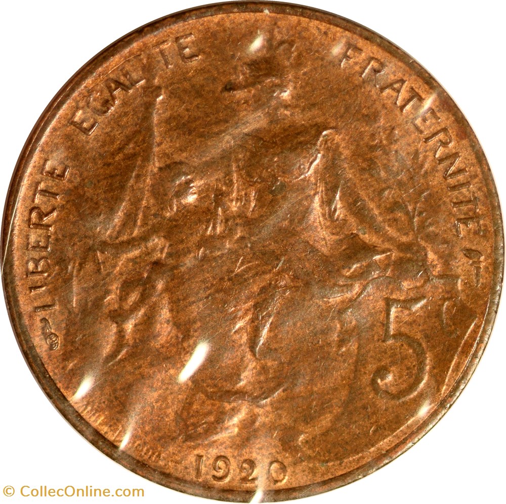 5 centimes Daniel-Dupuis 1920 monnaies monde france 5 centimes daniel dupuis 1920