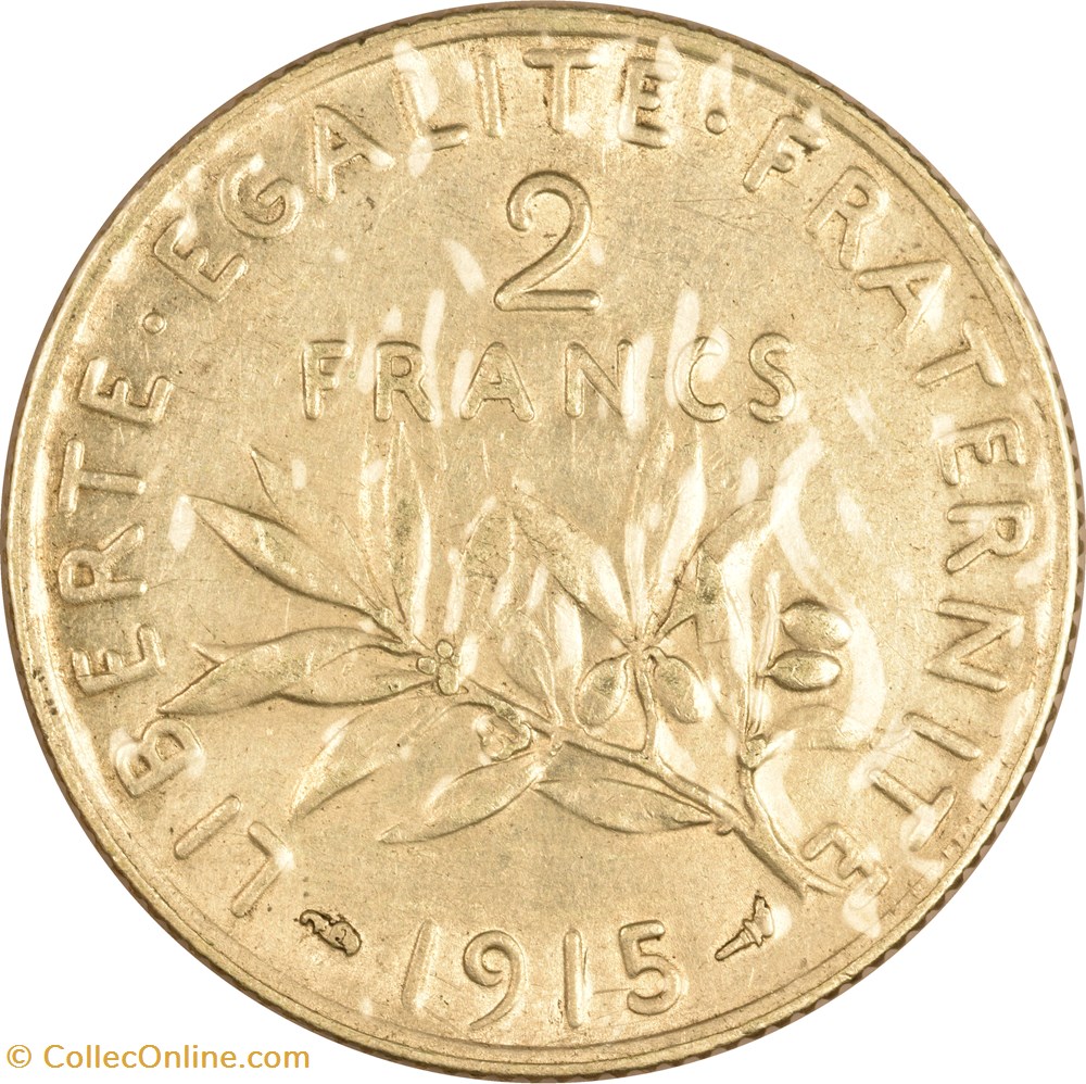 monnaies monde france 2 francs semeuse 1915