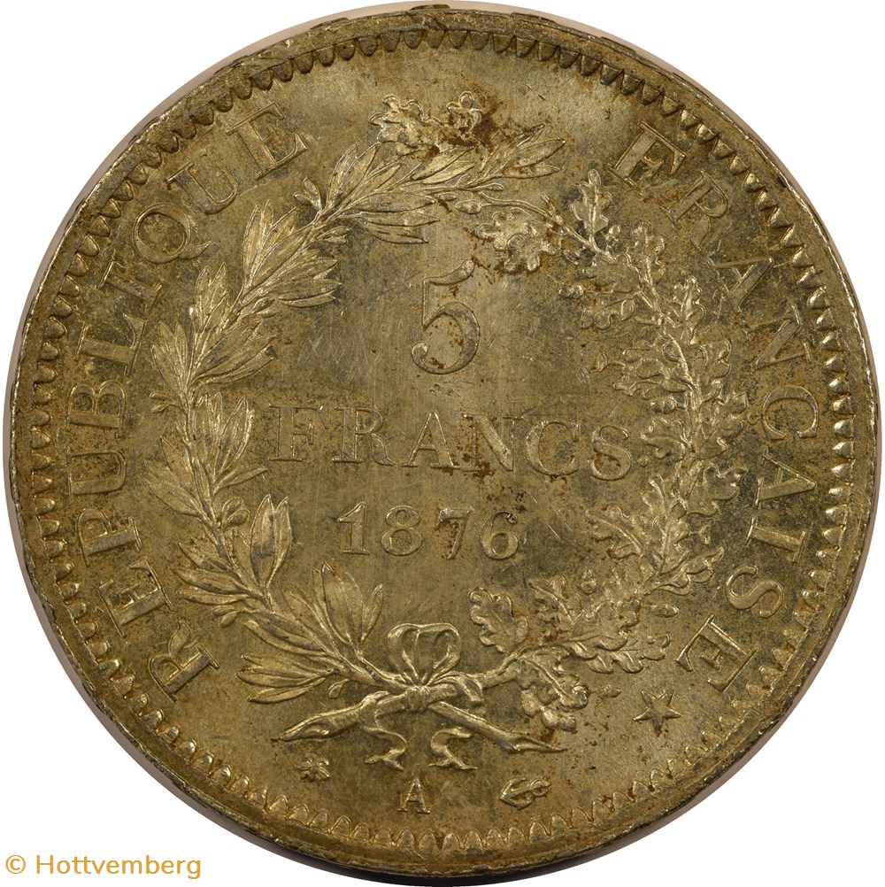 monnaies monde france 5 francs hercule 1876 a