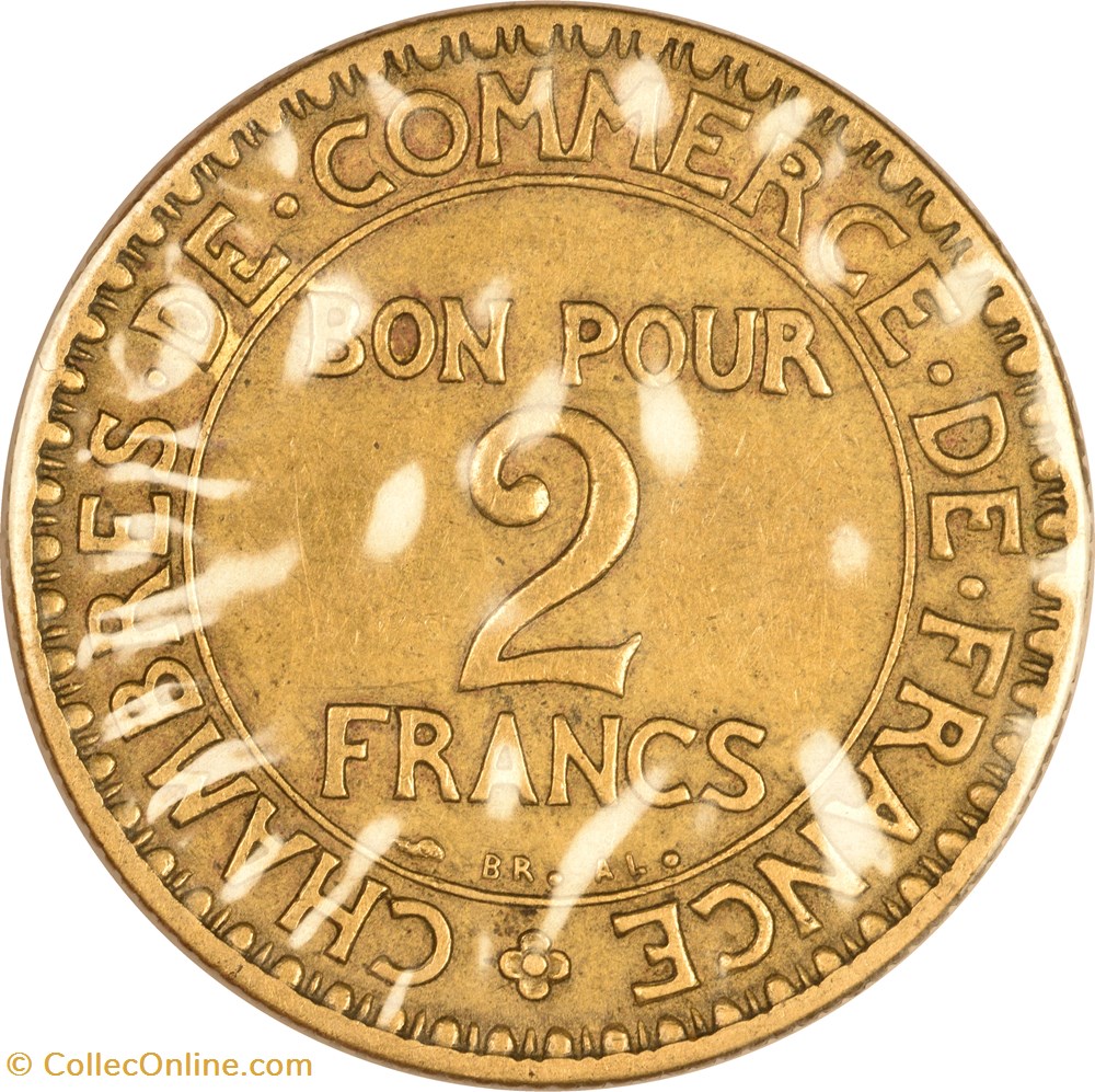 monnaies monde france 2 francs chambres de commerce 1920