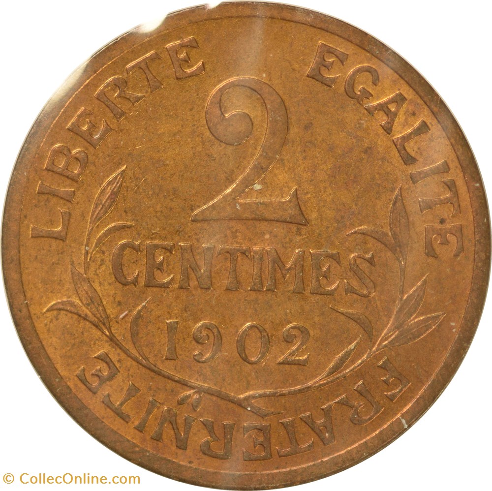 2 centimes Daniel-Dupuis 1902 monnaies monde france 2 centimes daniel dupuis 1902