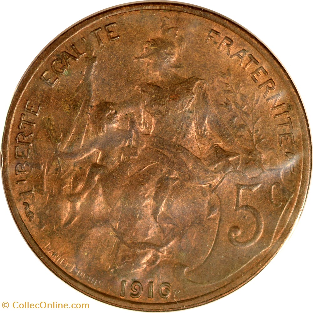 monnaies monde france 5 centimes daniel dupuis 1916