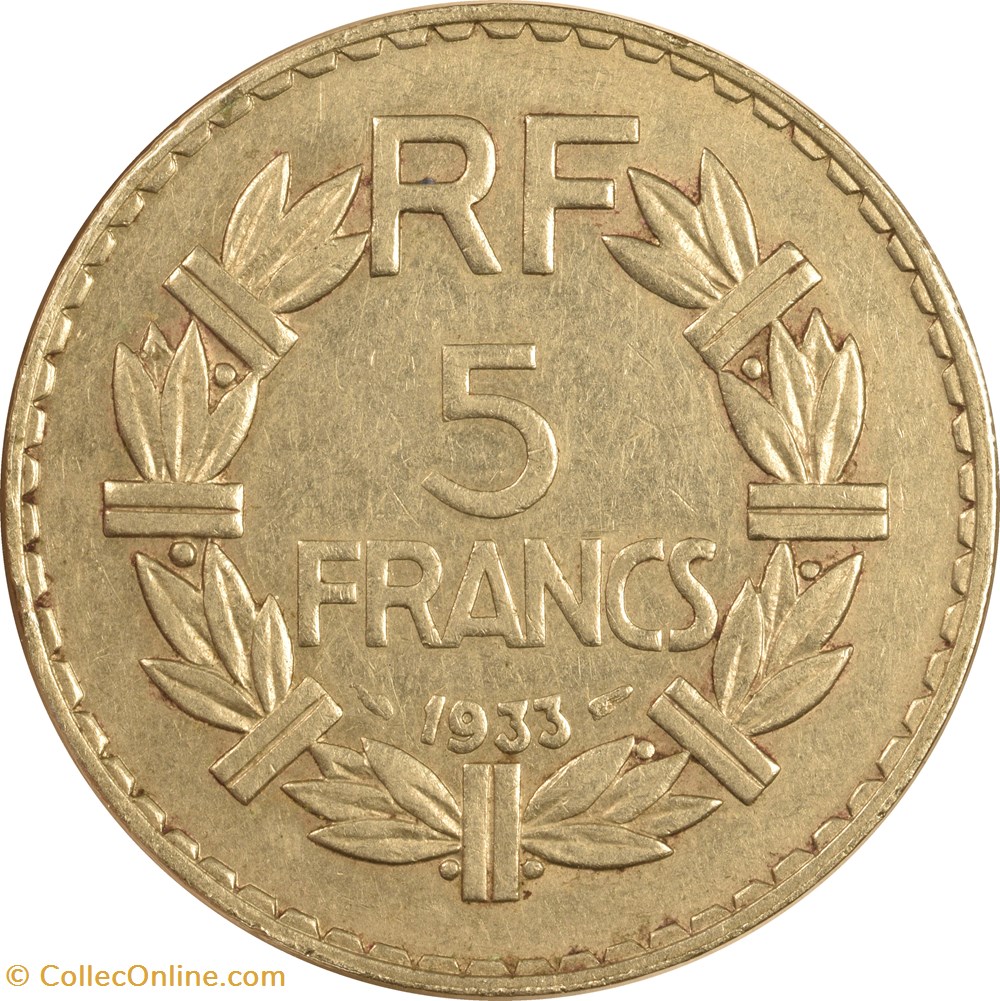 5 francs Lavrillier 1933 monnaies monde france 5 francs lavrillier 1933