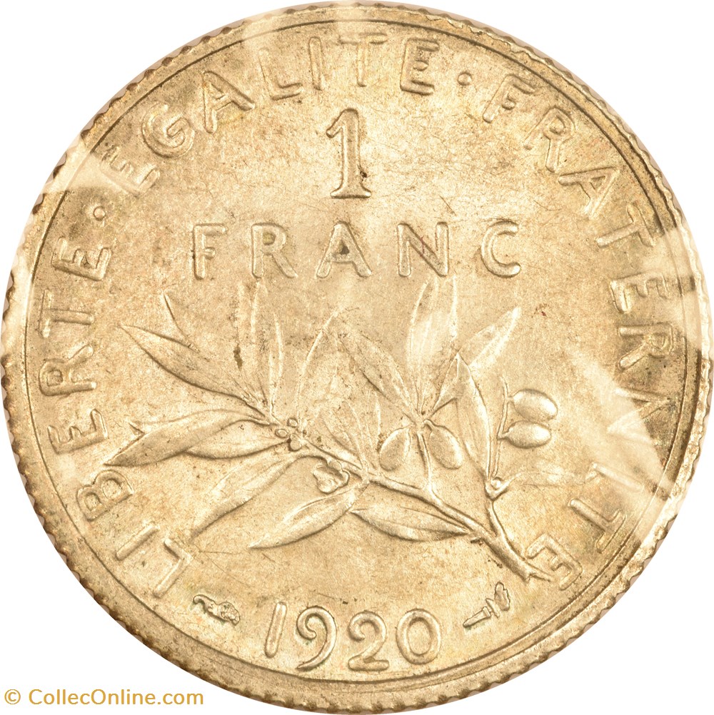 1 franc Semeuse 1920 monnaies monde france 1 franc semeuse 1920