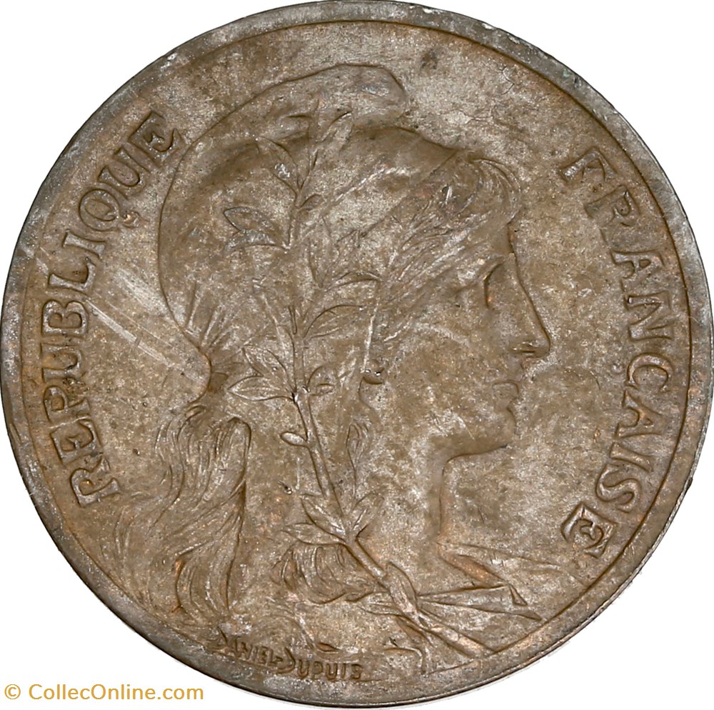 5 centimes Daniel-Dupuis 1900 (AU58) monnaies monde france 5 centimes daniel dupuis 1900 au58