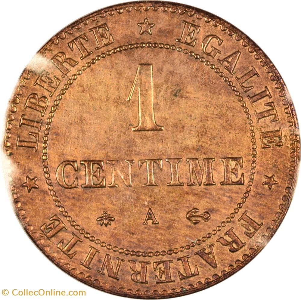 1 centime Cérès 1877 A monnaies monde france 1 centime ceres 1877 a