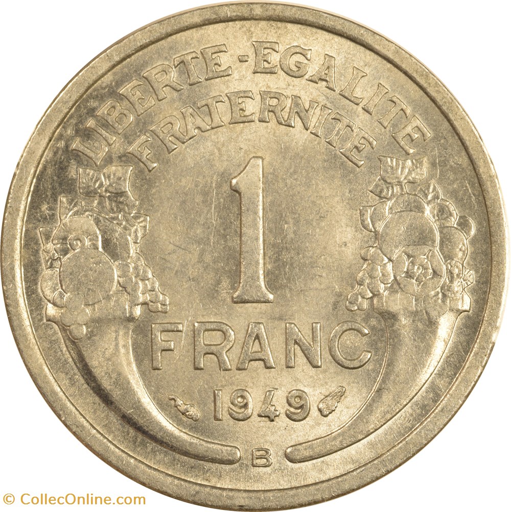 1 franc Morlon 1949 B monnaies monde france 1 franc morlon 1949 b