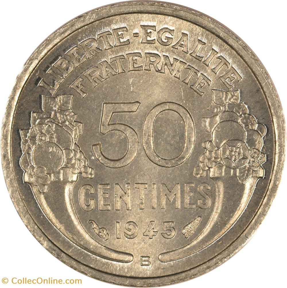 50 centimes Morlon 1945 B monnaies monde france 50 centimes morlon 1945 b
