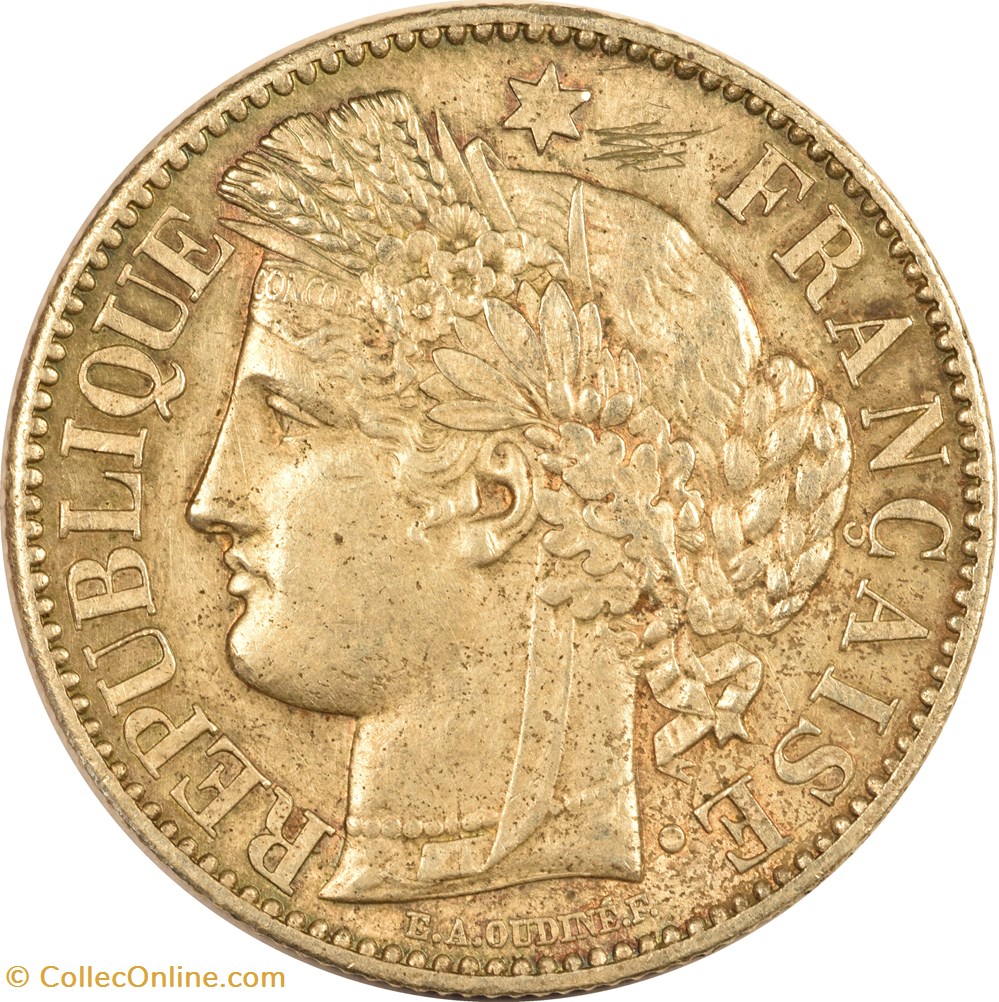 2 francs Cérès 1871 A monnaies monde france 2 francs ceres 1871 a