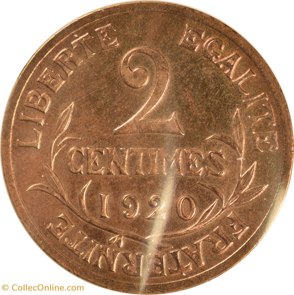 monnaies monde france 2 centimes daniel dupuis 1920