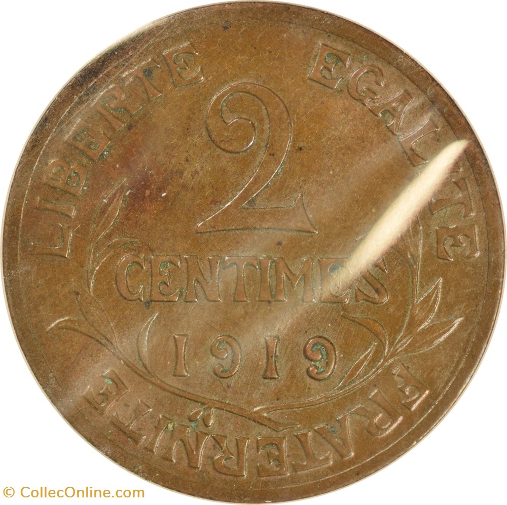 monnaies monde france 2 centimes daniel dupuis 1919