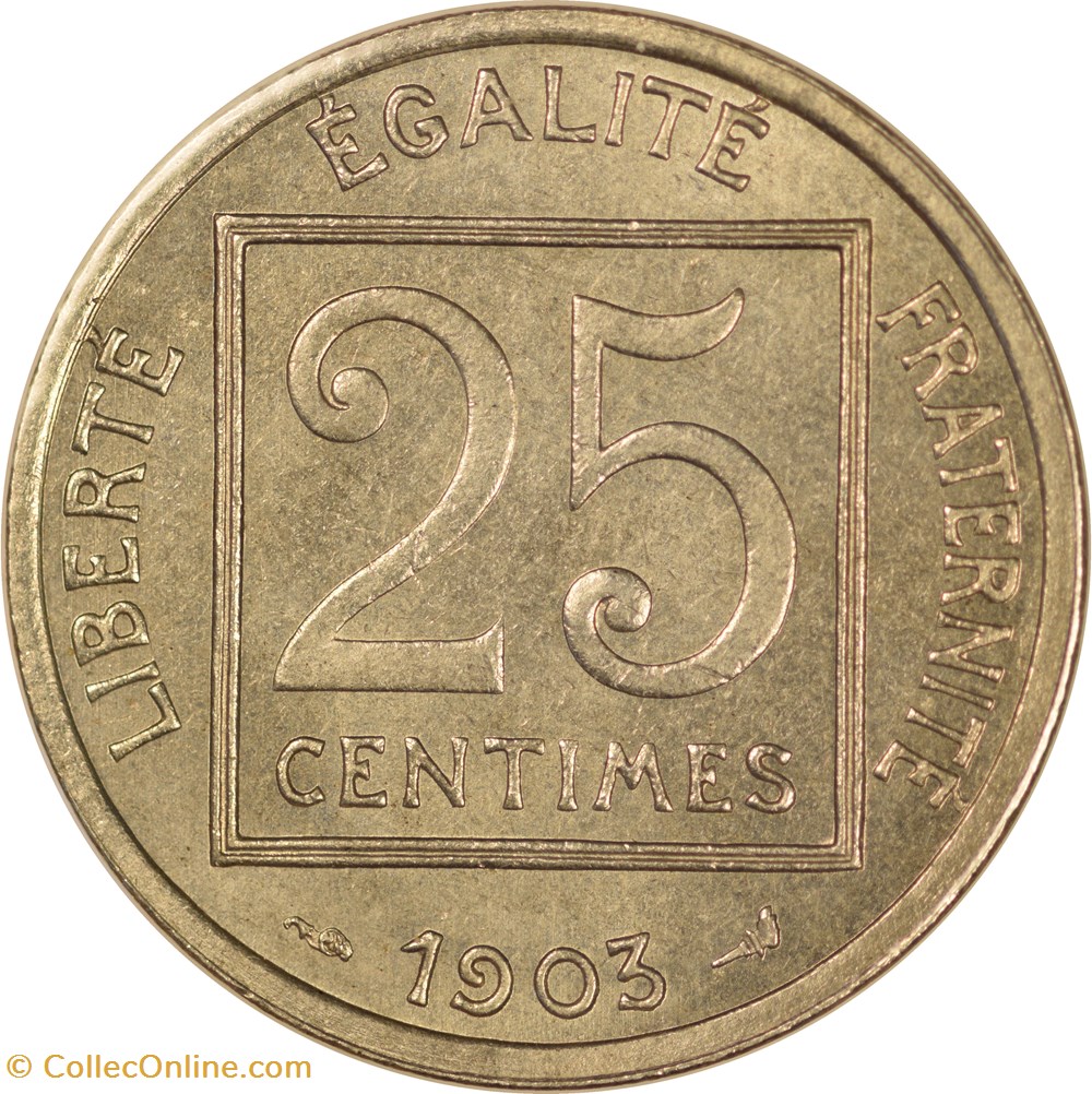 25 centimes Patey 1903 monnaies monde france 25 centimes patey 1903