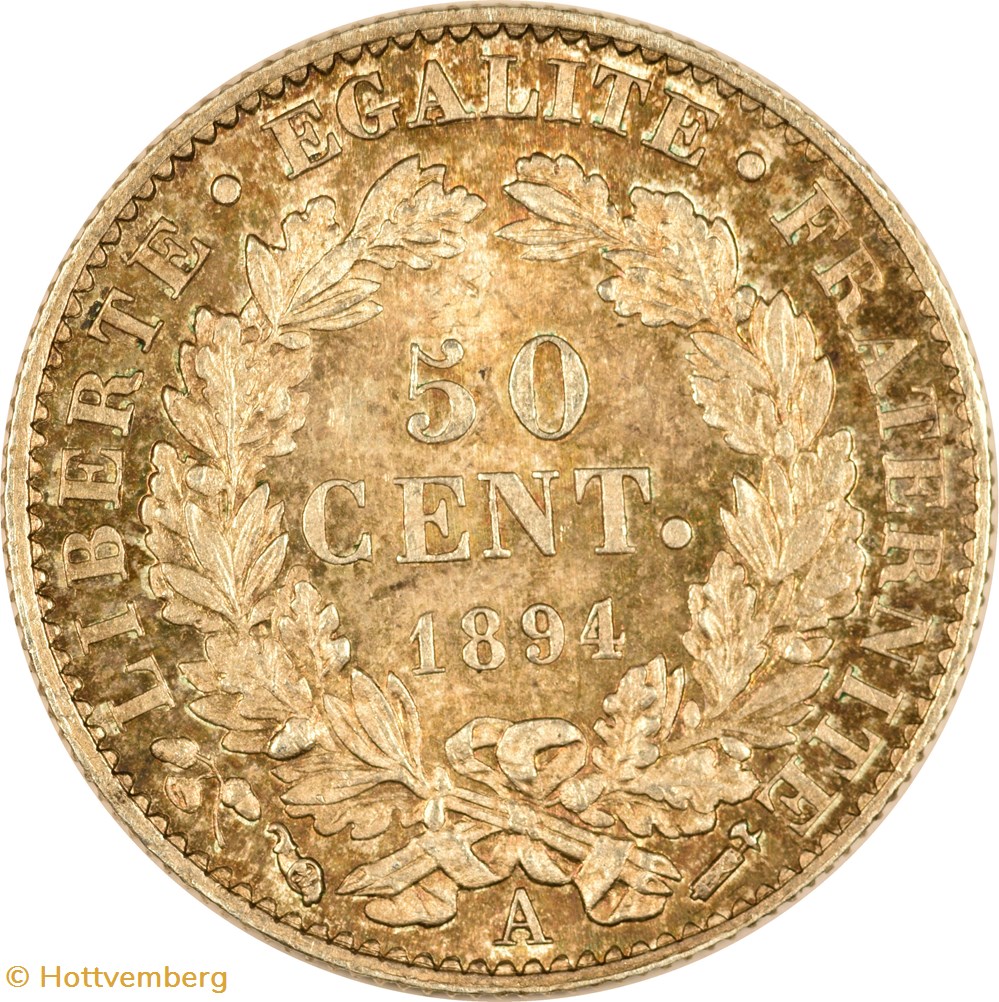 50 centimes Cérès 1894 A monnaies monde france 50 centimes ceres 1894 a