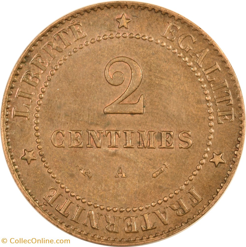 2 centimes Cérès 1896 A monnaies monde france 2 centimes ceres 1896 a