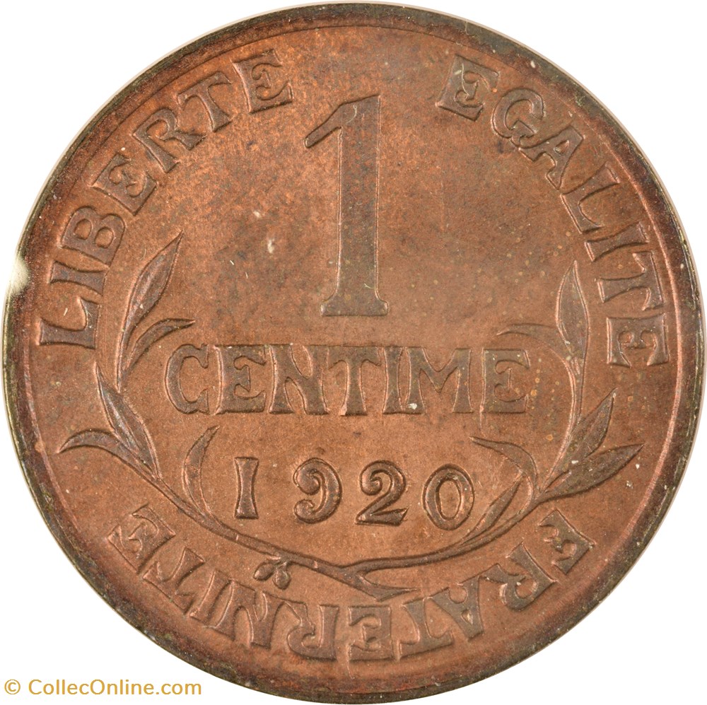 monnaies monde france 1 centime daniel dupuis 1920