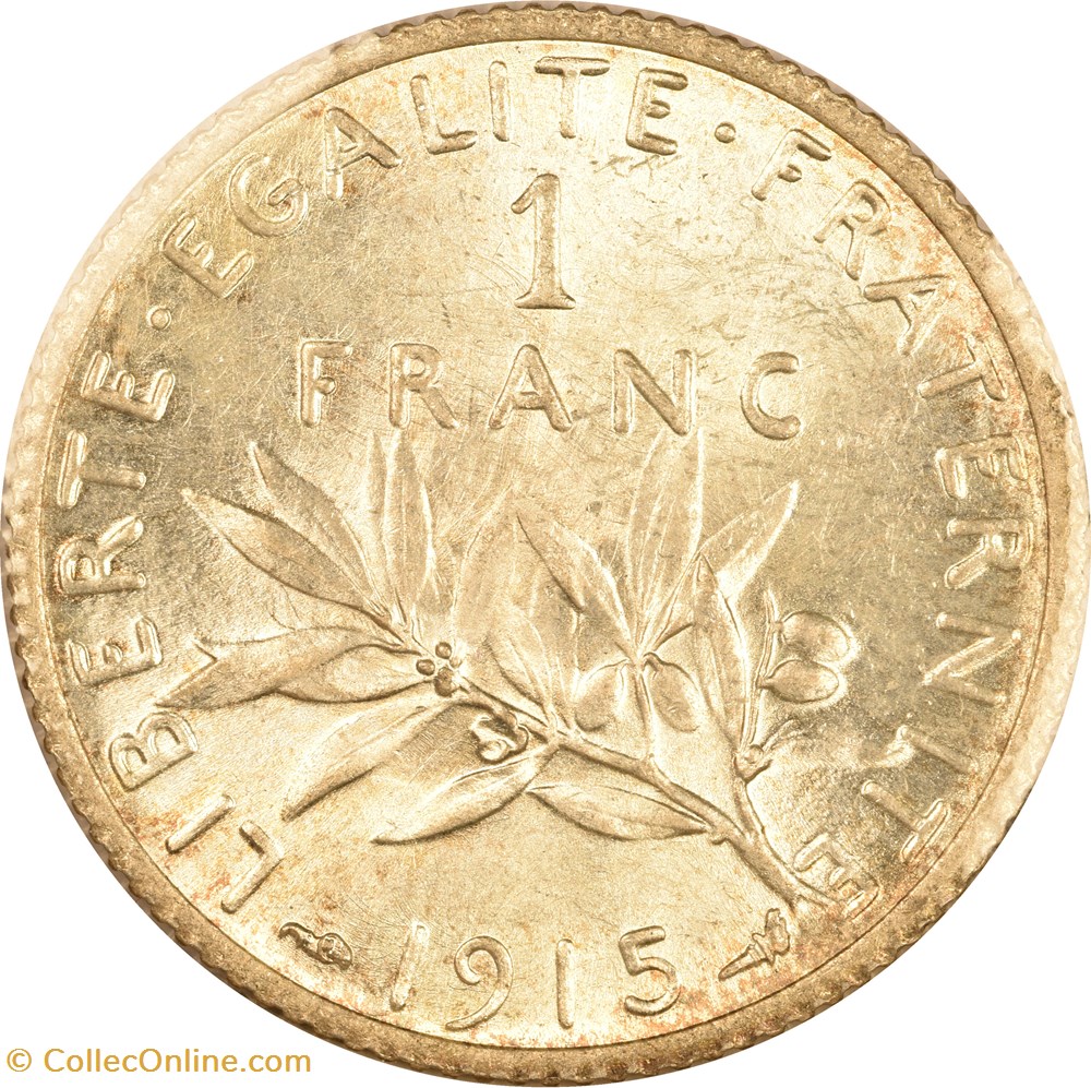 monnaies monde france 1 franc semeuse 1915