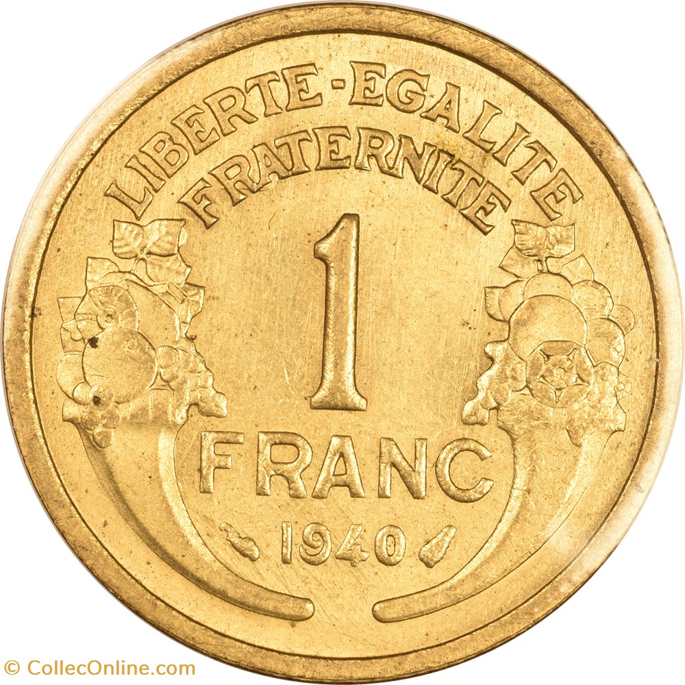 1 franc Morlon 1940 monnaies monde france 1 franc morlon 1940