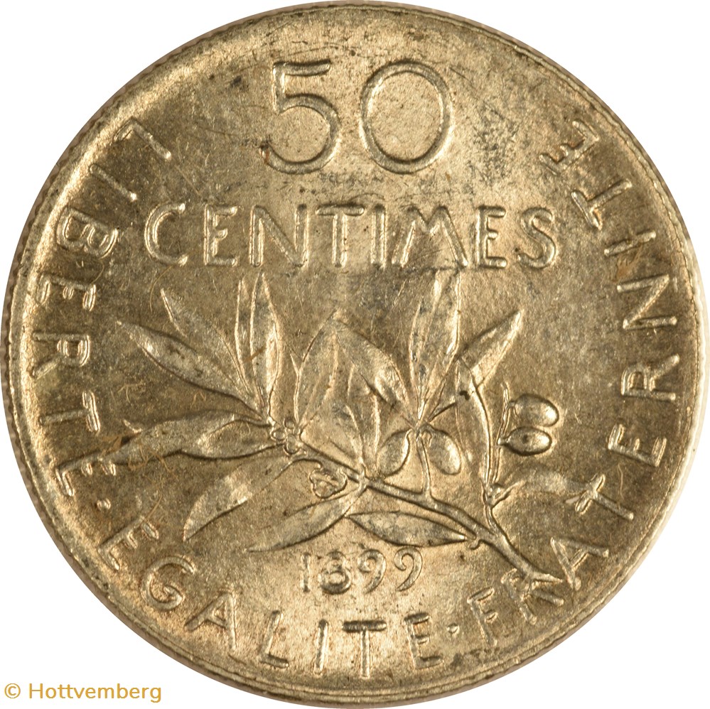 50 centimes Semeuse 1899 monnaies monde france 50 centimes semeuse 1899