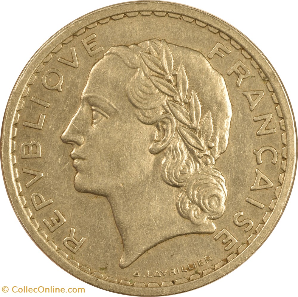 5 francs Lavrillier 1935 monnaies monde france 5 francs lavrillier 1935