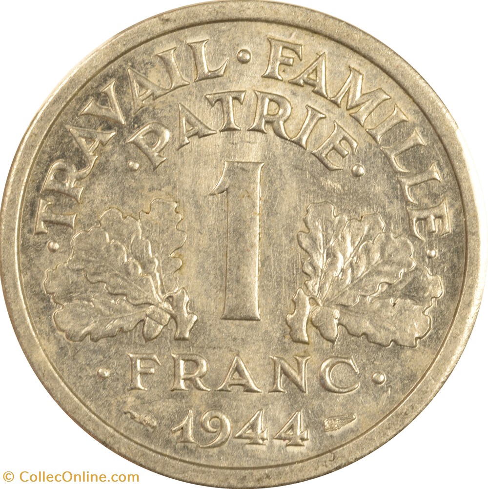 1 franc Francisque 1944 monnaies monde france 1 franc francisque 1944