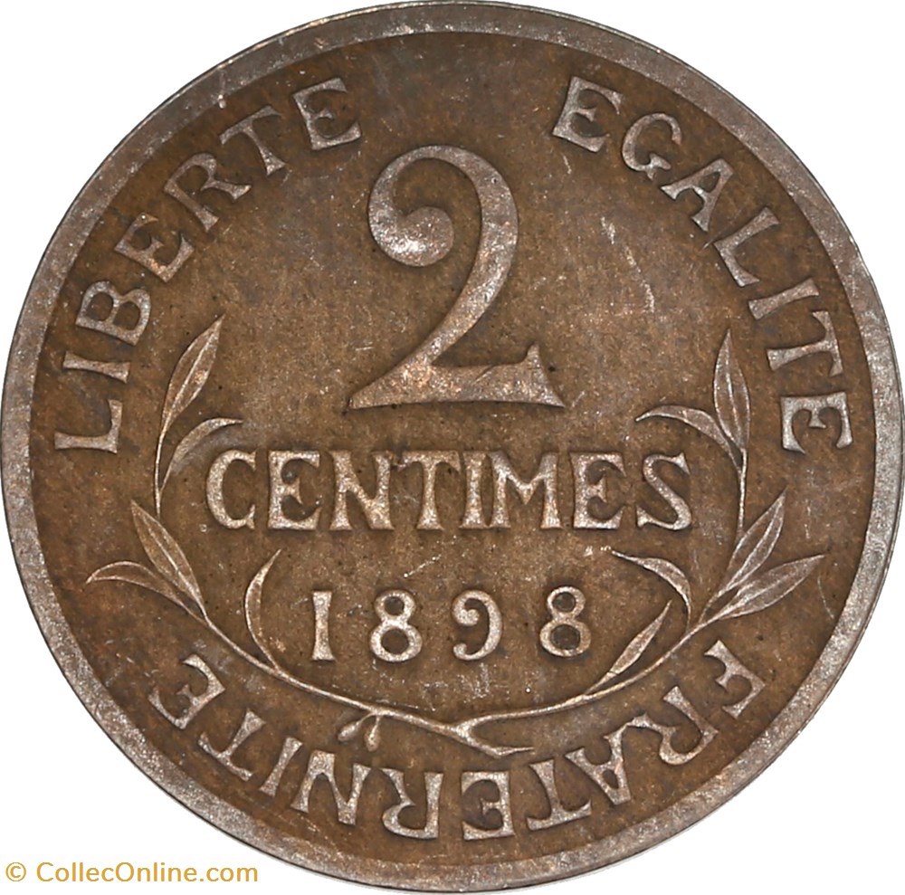 2 centimes Daniel-Dupuis 1898 flan mat (PR63) monnaies monde france 2 centimes daniel dupuis 1898 flan mat pr63