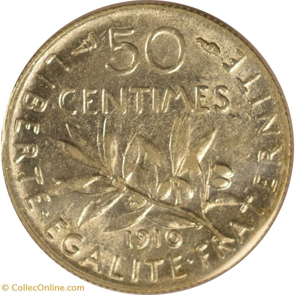 50 centimes Semeuse 1910 monnaies monde france 50 centimes semeuse 1910