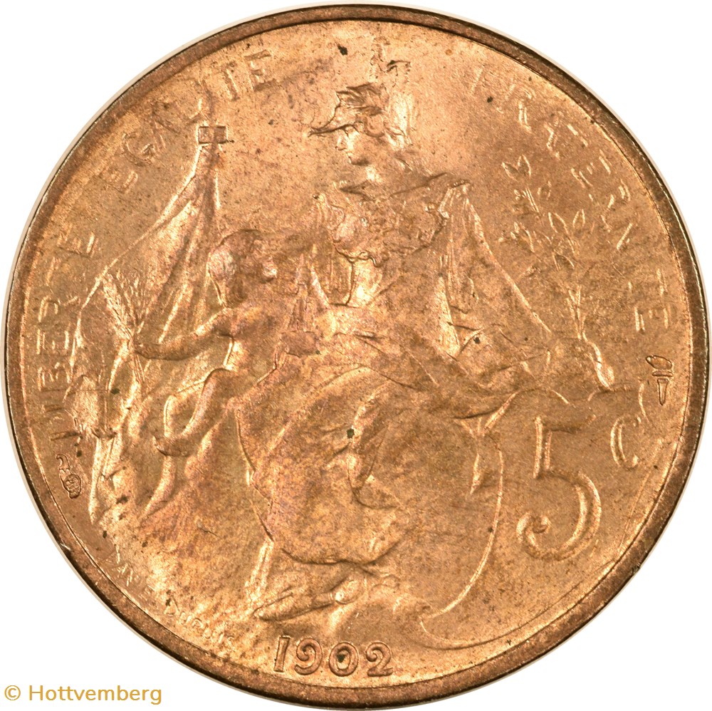 5 centimes Daniel-Dupuis 1902 monnaies monde france 5 centimes daniel dupuis 1902