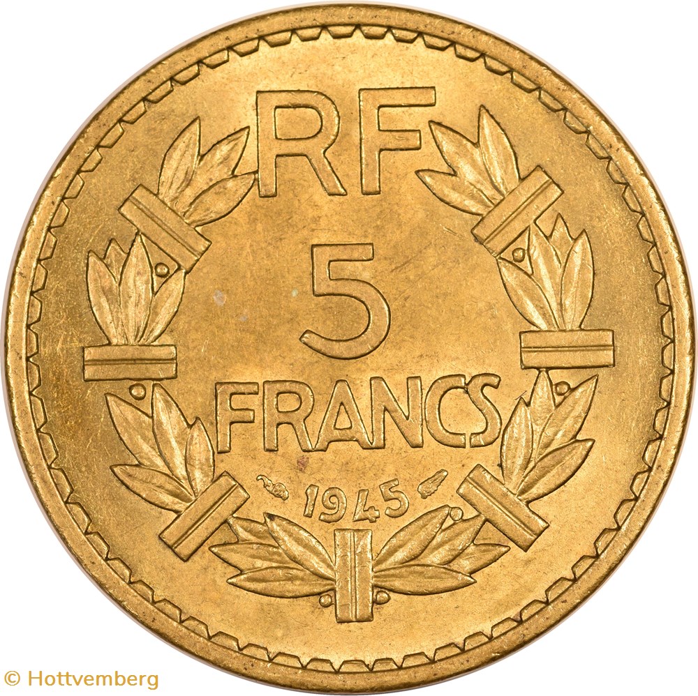 monnaies monde france 5 francs lavrillier 1945