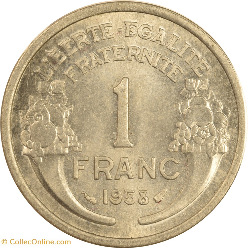 1 franc Morlon 1958 monnaies monde france 1 franc morlon 1958