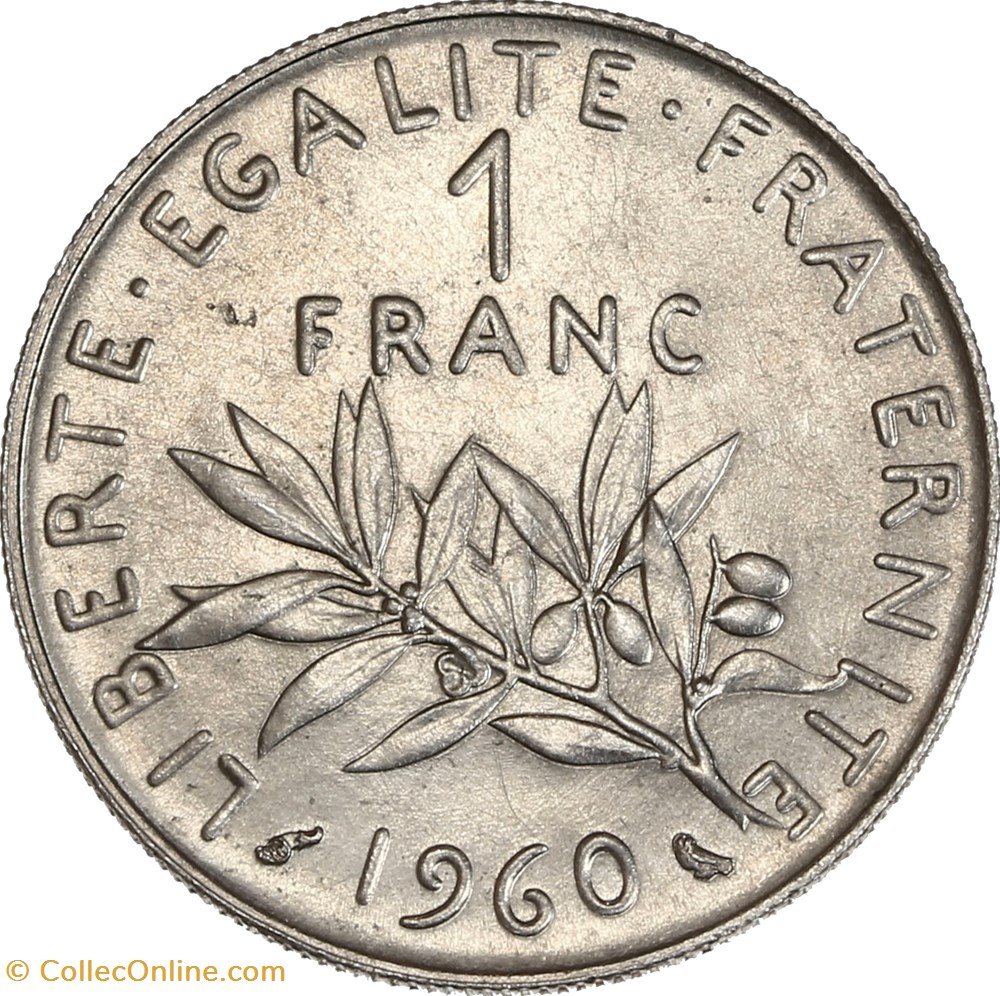 monnaies monde france 1 franc semeuse 1960 grand zero unc