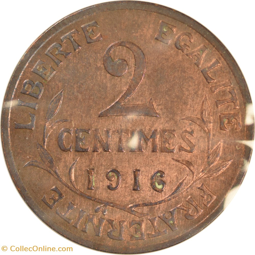 monnaies monde france 2 centimes daniel dupuis 1916