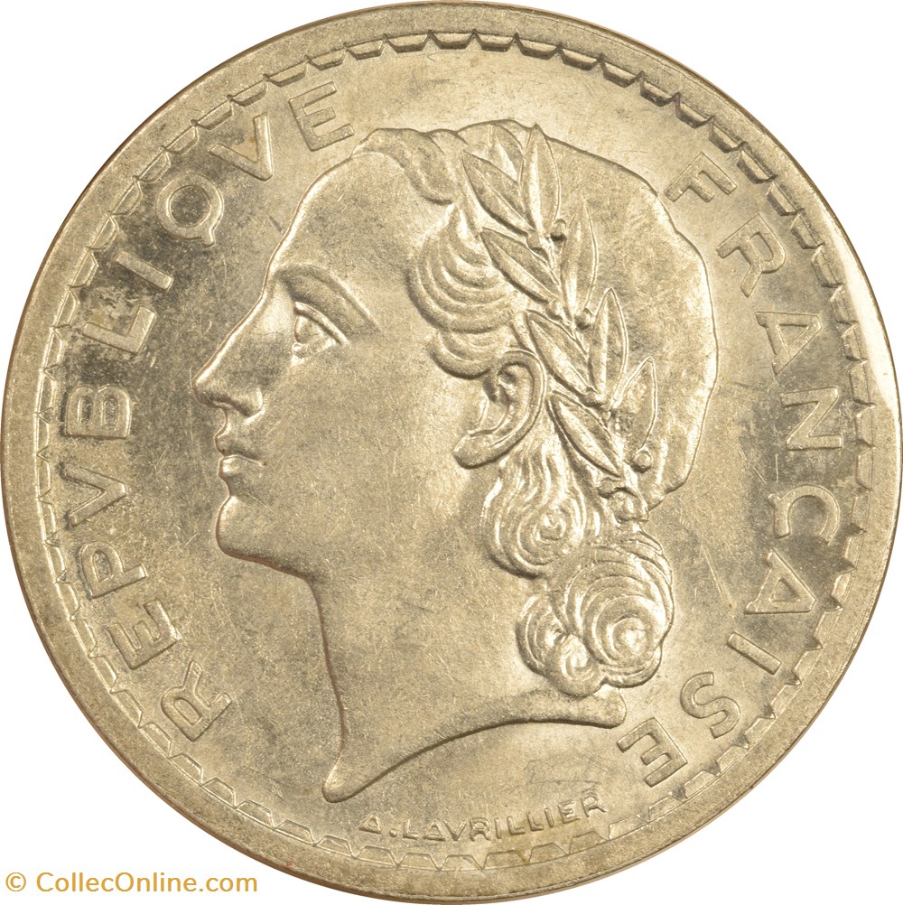 5 francs Lavrillier 1945 B monnaies monde france 5 francs lavrillier 1945 b