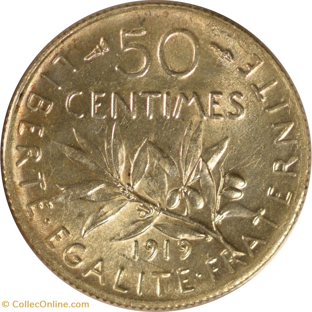 monnaies monde france 50 centimes semeuse 1919