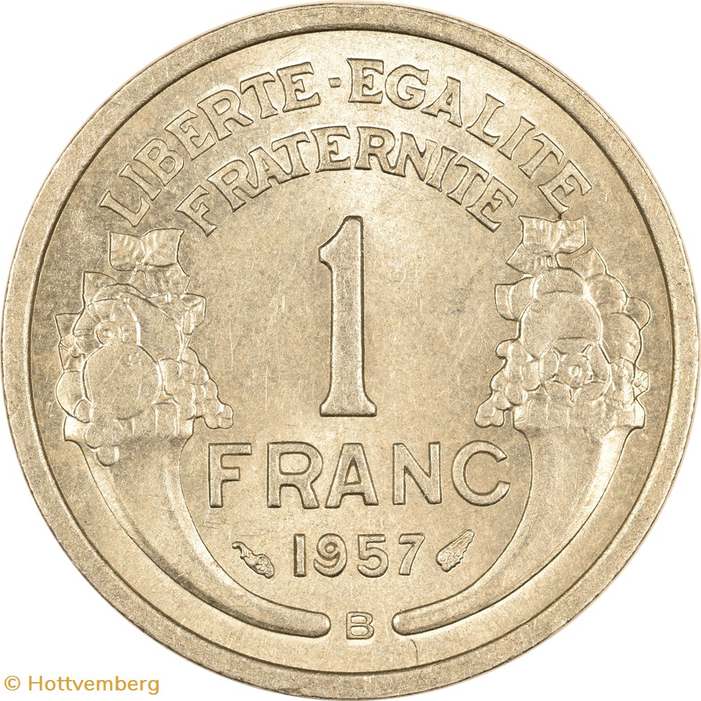 1 franc Morlon 1957 B monnaies monde france 1 franc morlon 1957 b