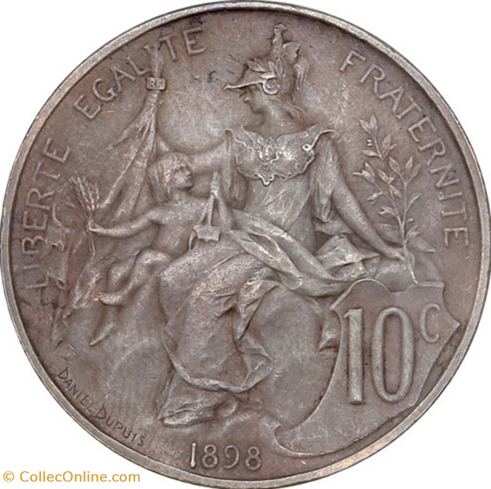 10 centimes Daniel-Dupuis 1898 flan mat (PR63) monnaies monde france 10 centimes daniel dupuis 1898 flan mat pr63