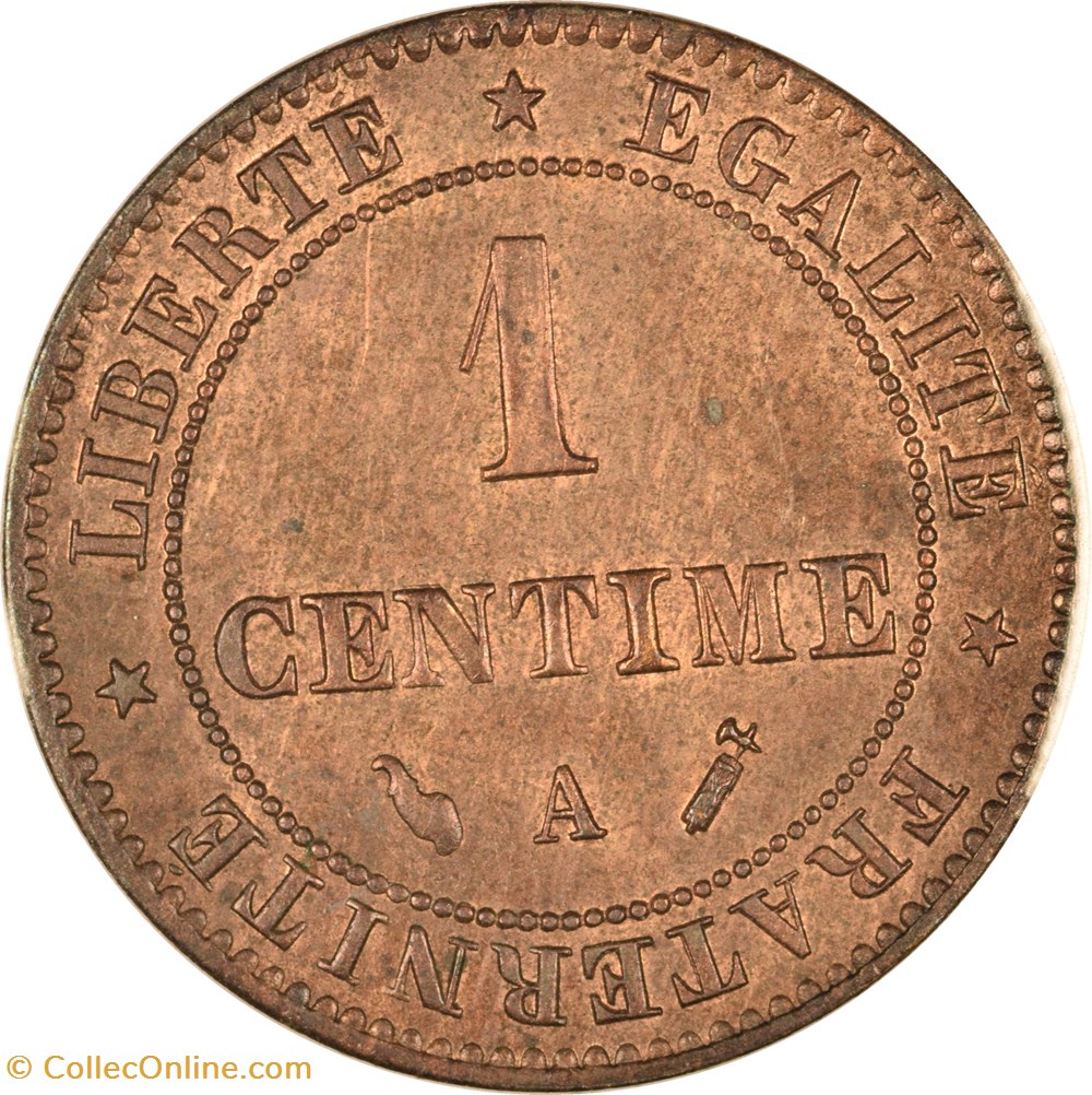 monnaies monde france 1 centime ceres 1896 a