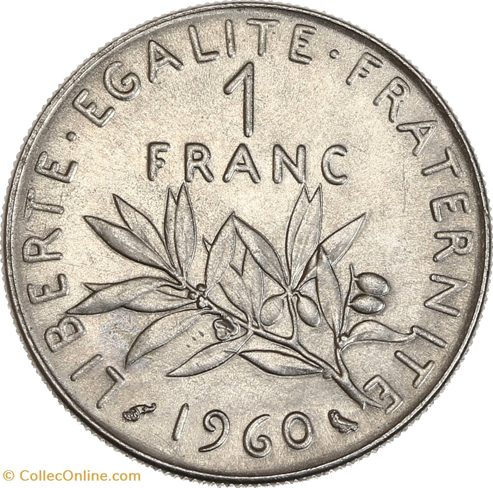 1 franc Semeuse 1960 (UNC) monnaies monde france 1 franc semeuse 1960 unc