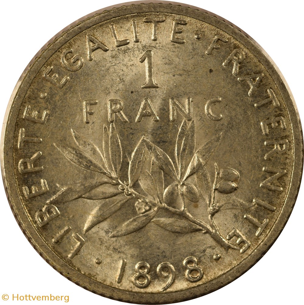 1 franc Semeuse 1898 monnaies monde france 1 franc semeuse 1898