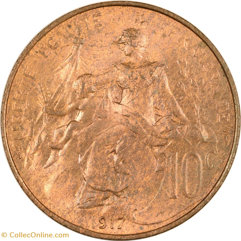 monnaies monde france 10 centimes daniel dupuis 1917