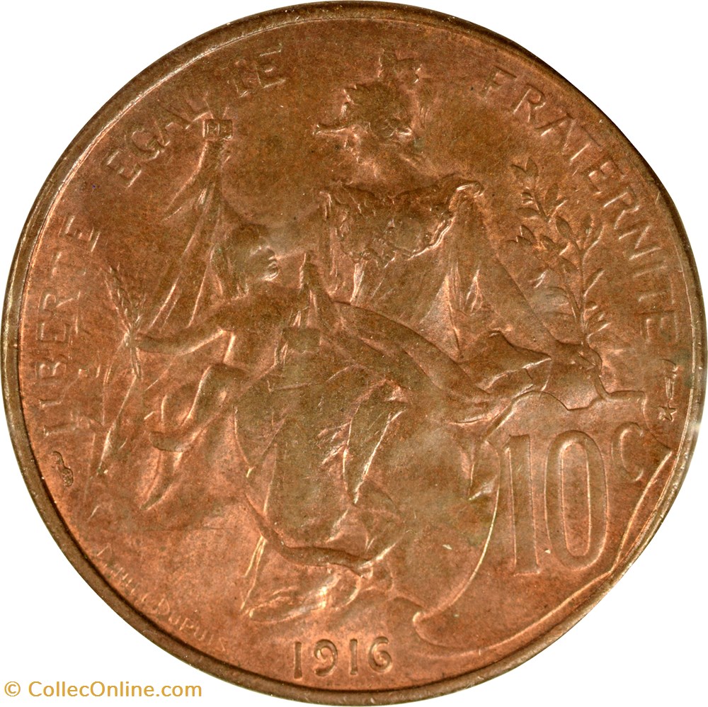 monnaies monde france 10 centimes daniel dupuis 1916