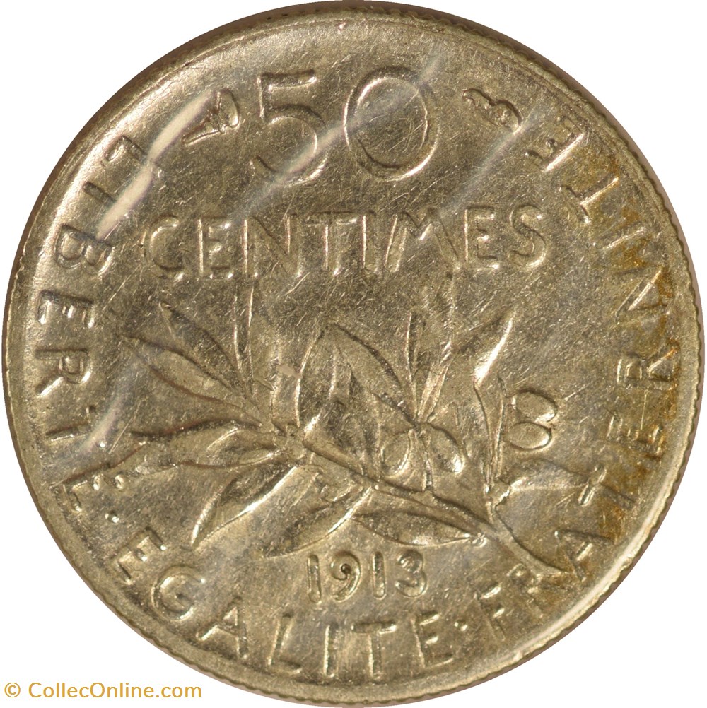 50 centimes Semeuse 1913 monnaies monde france 50 centimes semeuse 1913