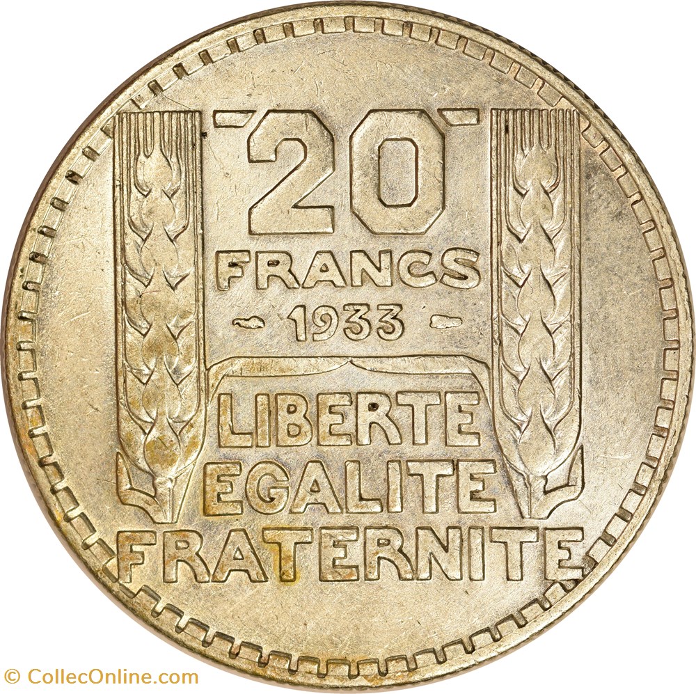 monnaies monde france 20 francs turin 1933