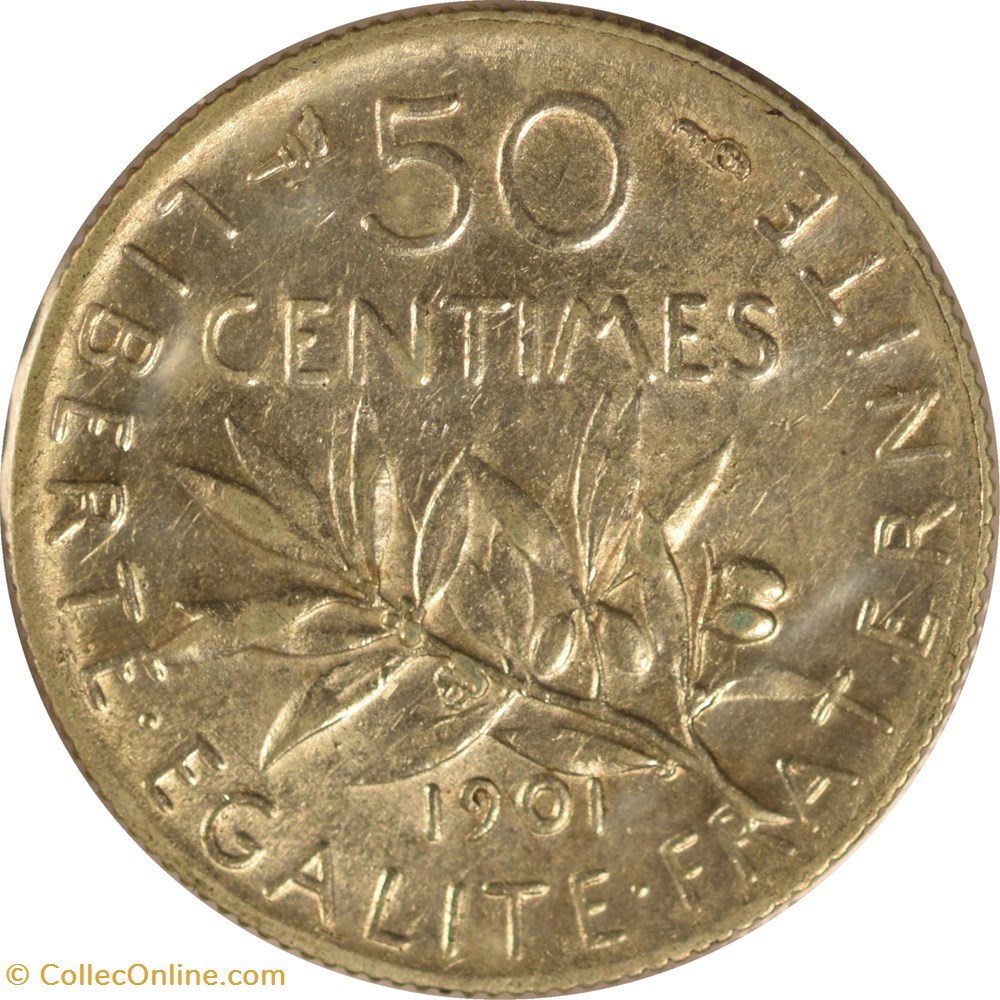 50 centimes Semeuse 1901 monnaies monde france 50 centimes semeuse 1901