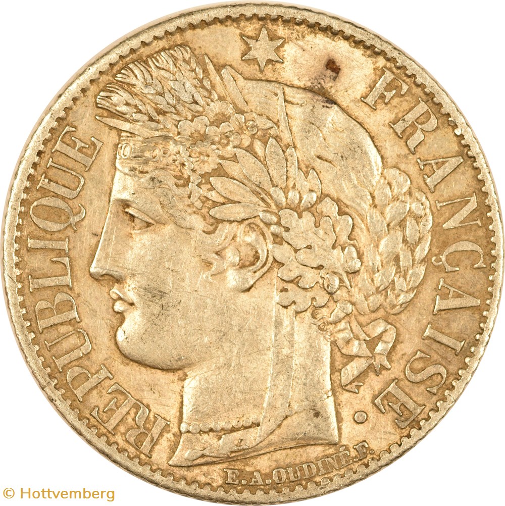 monnaies monde france 1 franc ceres 1872 k