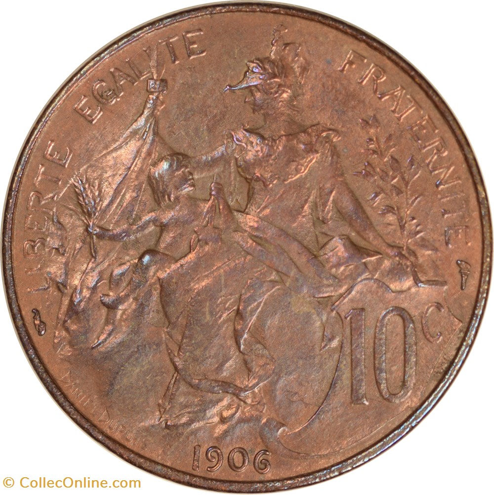 10 centimes Daniel-Dupuis 1906 monnaies monde france 10 centimes daniel dupuis 1906