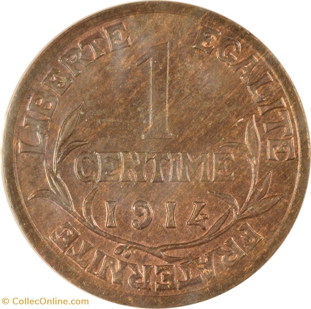 monnaies monde france 1 centime daniel dupuis 1914
