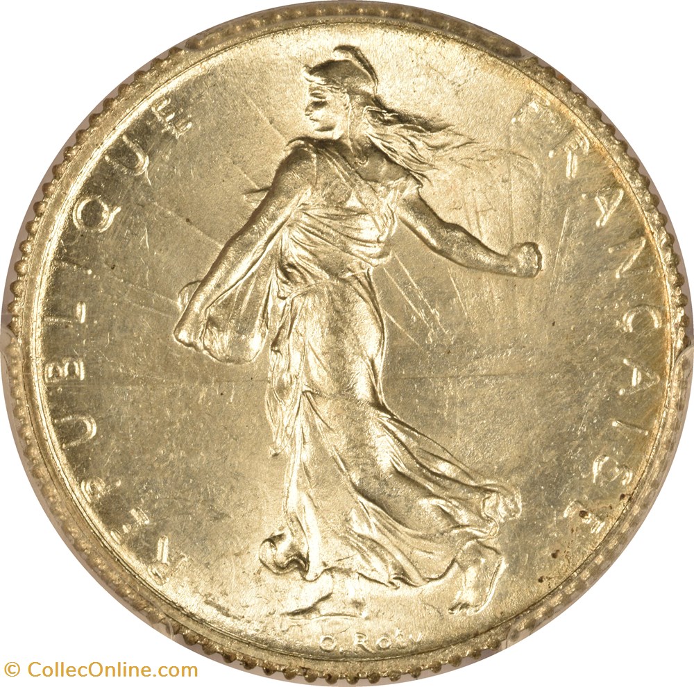 1 franc Semeuse 1913 (MS64) 2 monnaies monde france 1 franc semeuse 1913 ms64
