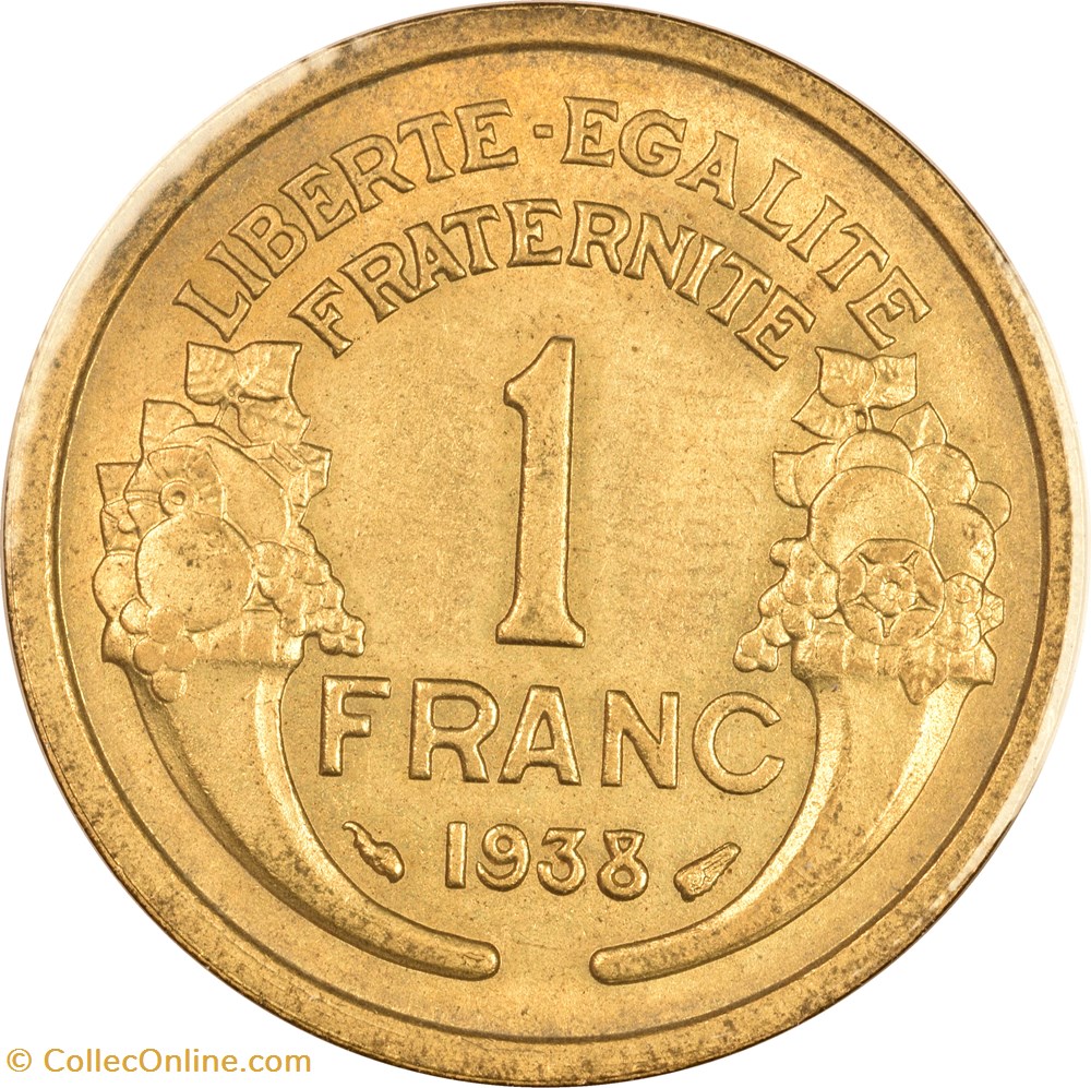 1 franc Morlon 1938 monnaies monde france 1 franc morlon 1938